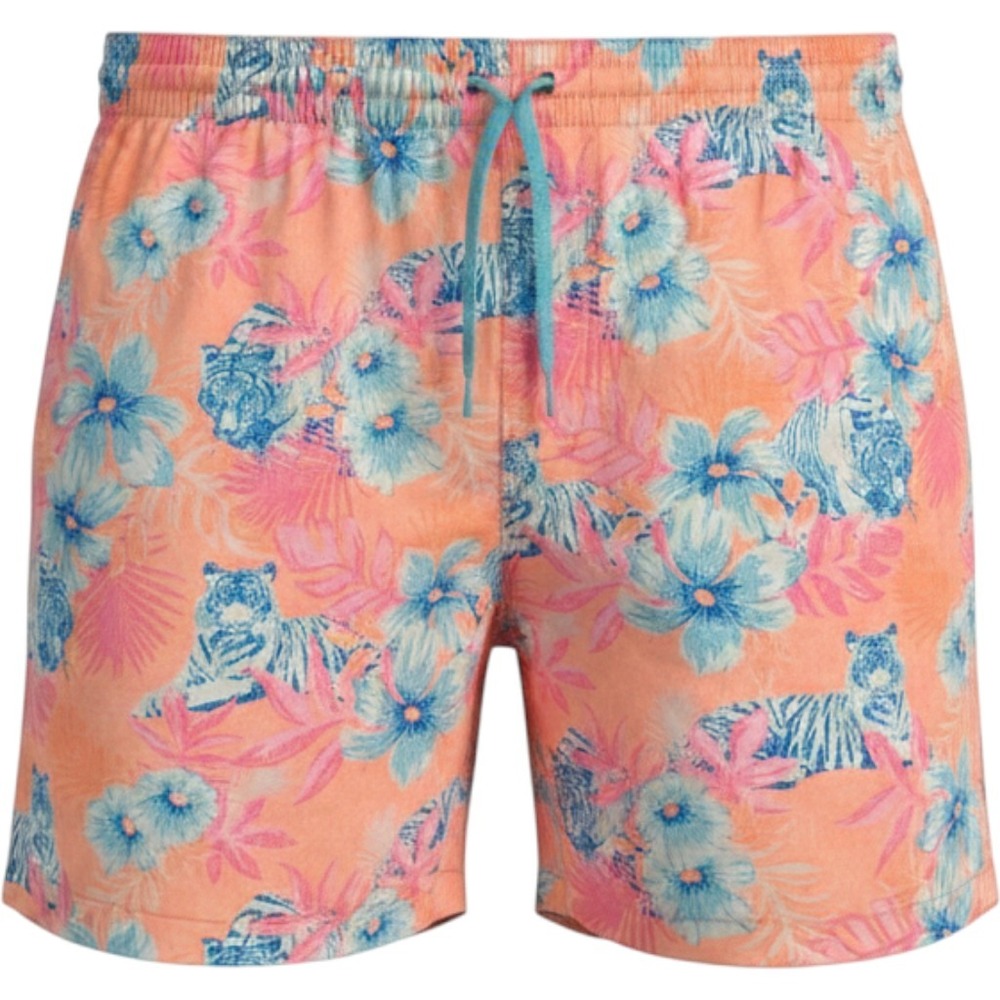 Chubbies The Lion With Stripes 5.5" Swim Trunks Men XXL Pink Orange Floral Tiger